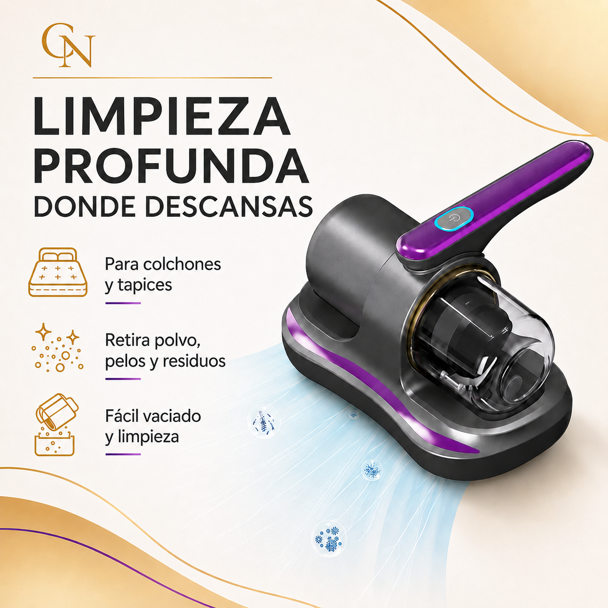 Aspiradora Antiácaros para Colchones y Tapices