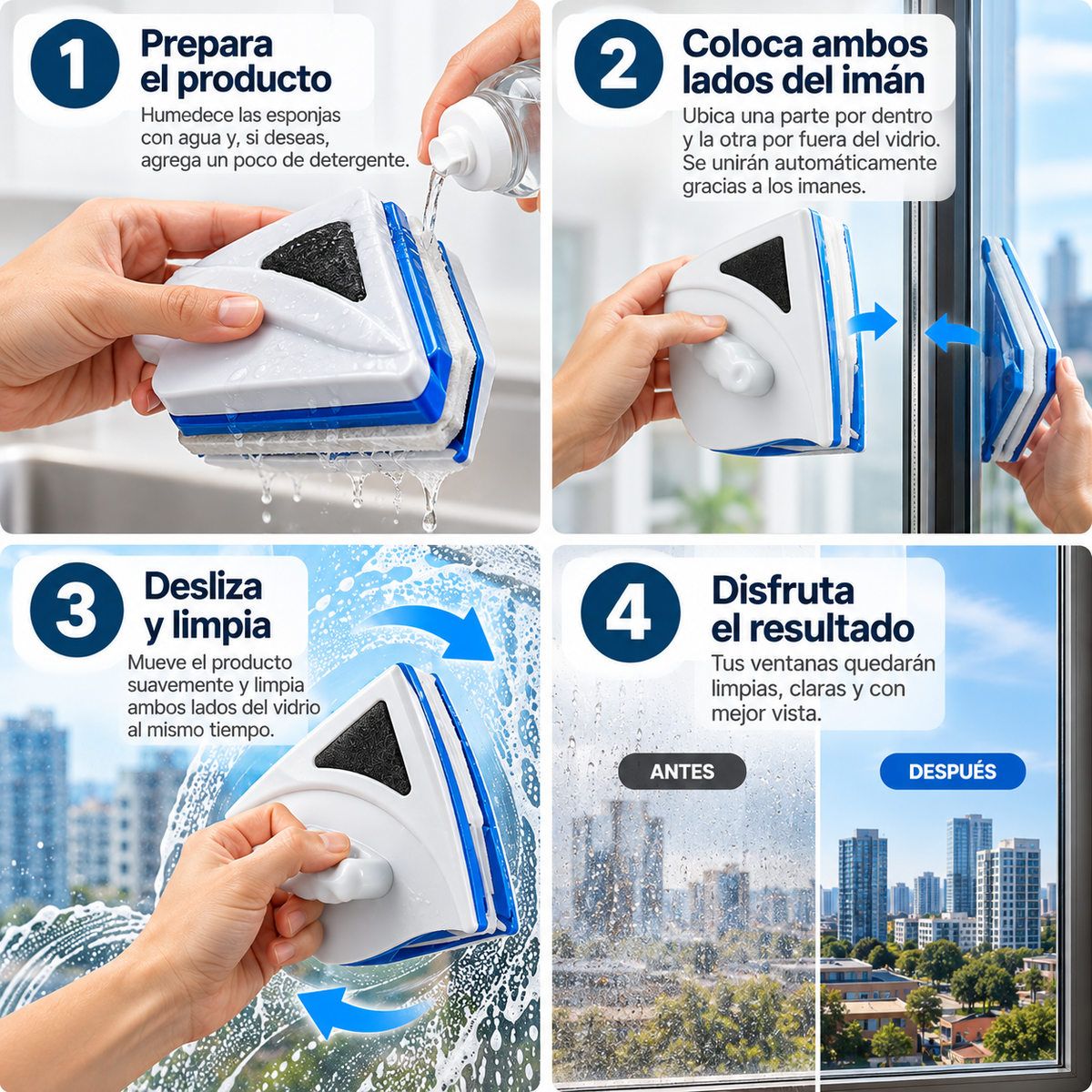 MagniClean™ – Limpia tus ventanas por fuera sin asomarte.