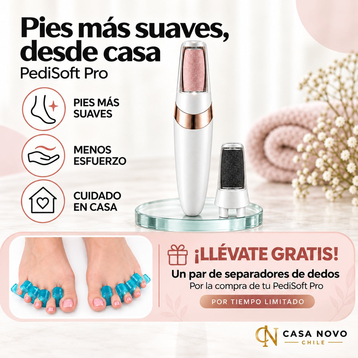 PediSoft Pro™ | Rodillo Exfoliante Eléctrico para Pies